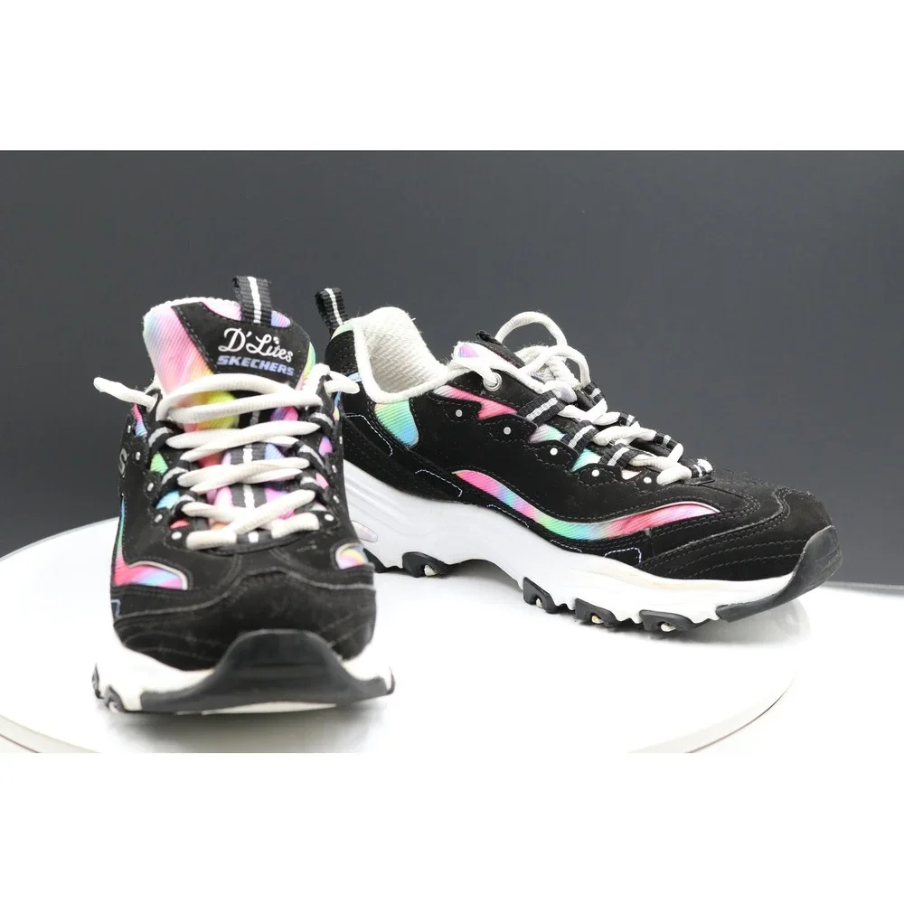 Skechers D'Lites Sneakers Womens Sz 6.5 Rainbow Retro Comfy Leather Chunky Y2K